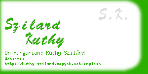 szilard kuthy business card